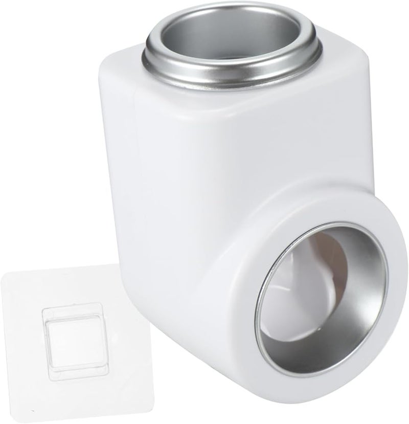 White Wall Mounted Automatic Toothpaste Dispenser No Drill Bathroom Organizer - Image 1